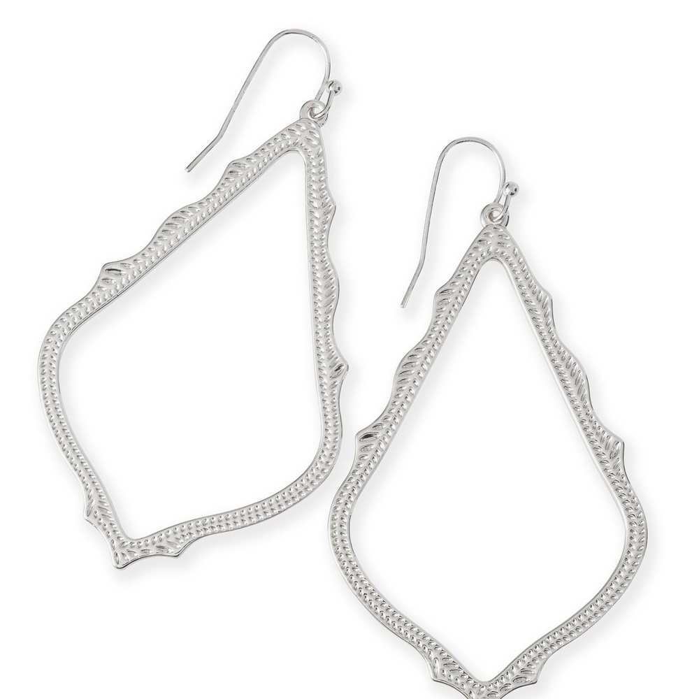 Kendra Scott Silver Drop Outline Earrings